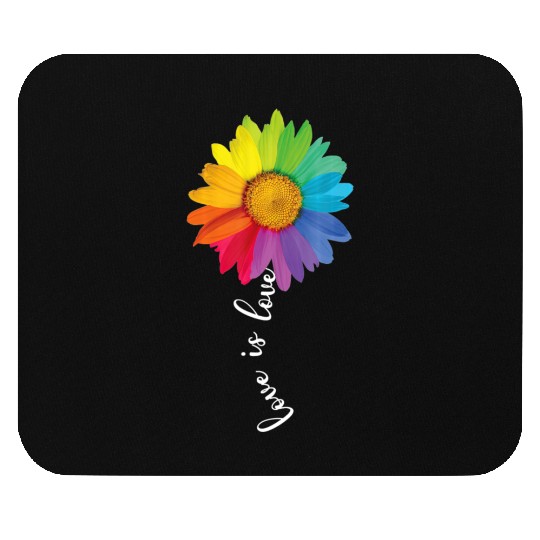 Love Is Love Rainbow Sunflower LGBT Gay Lesbian Mouse Pads