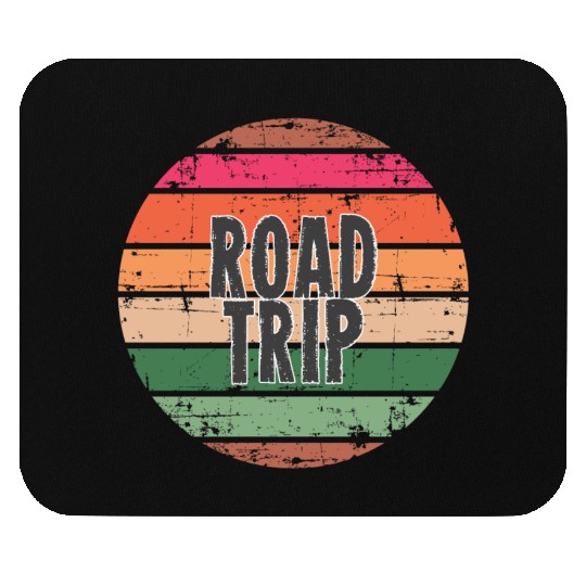 Road Trip orange Mouse Pads