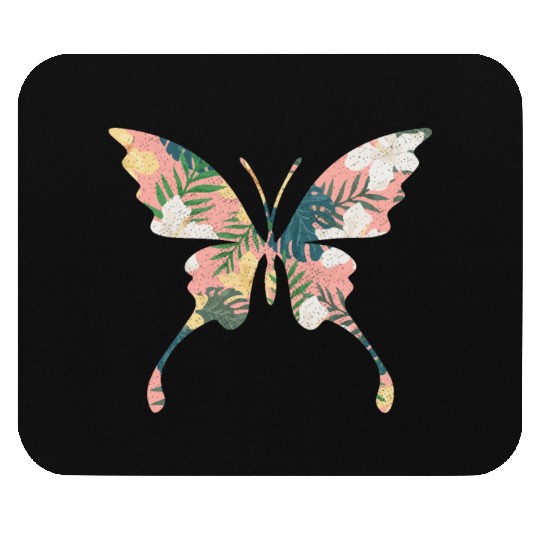 Butterfly Girl Who Loves Butterflies Cute Flower Mouse Pads