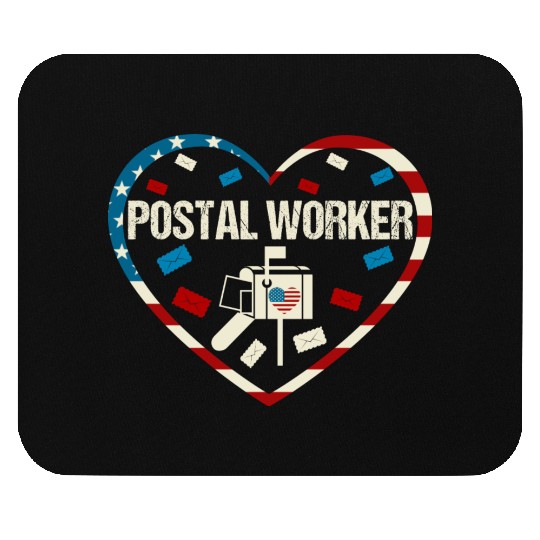 Postal worker mail carrier Heart Love Mouse Pads
