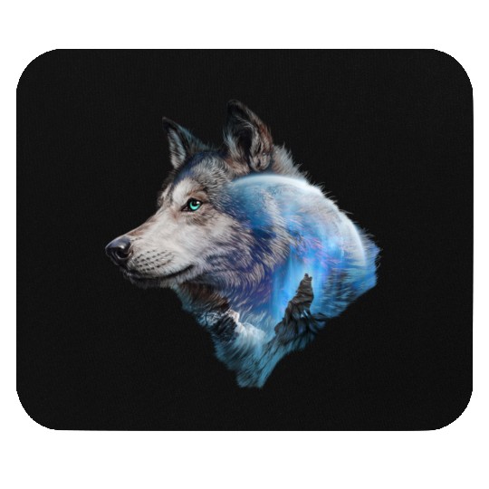 Wolf Moon Forest View Nature Mouse Pads