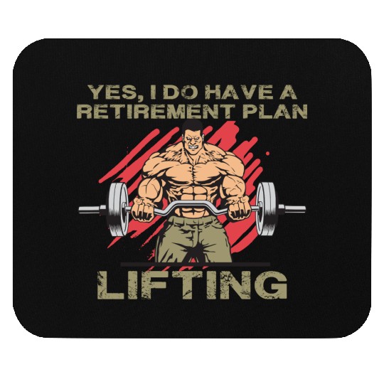 Retirement Plan Lifting Mouse Pads Old man Gym