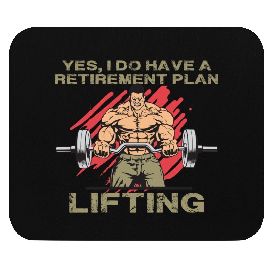 Retirement Plan Lifting Mouse Pads Old man Gym
