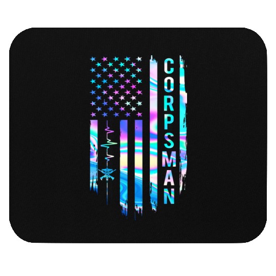 Awesome US Flag Heart Corpsman Mouse Pads