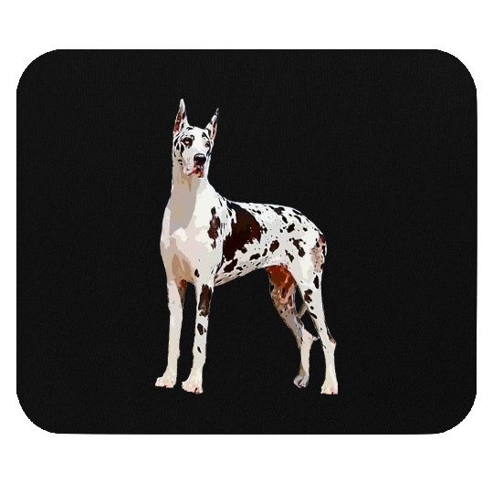 harlequin white great dane Mouse Pads