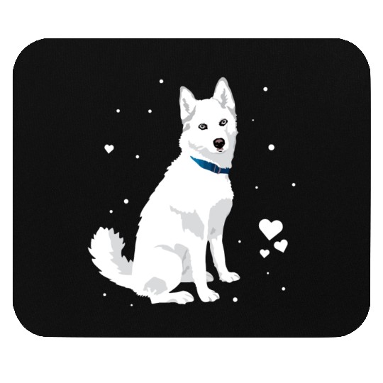 Cute White Siberian Husky Sweet White Snow Dog Mouse Pads