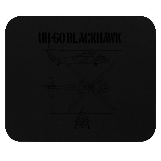 Blackhawk Schematic Military Helicopter UH-60black Mouse Pads