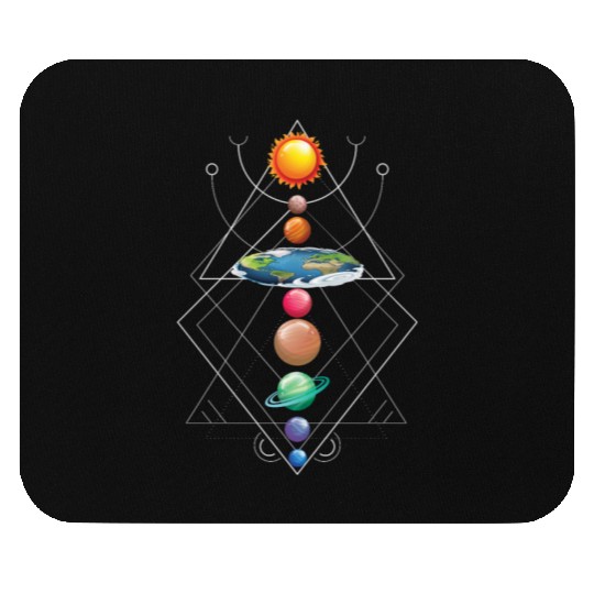 Solar System Flat Earth I Love My Planet Space Mouse Pads