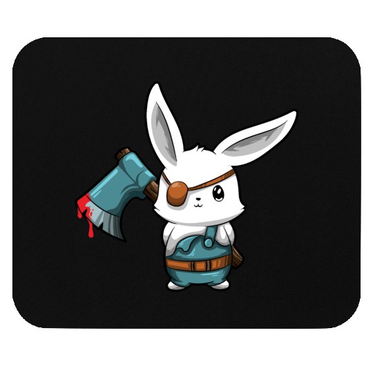 Killer Bunny With Axe Halloween Horror Mouse Pads