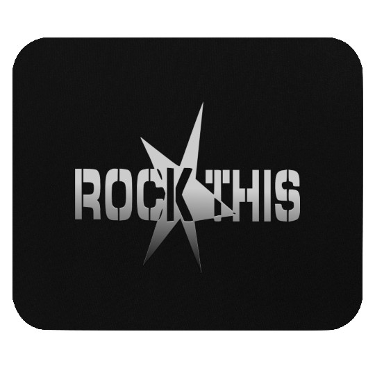 rockthis square silver Mouse Pads