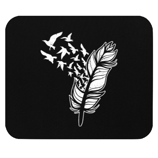 White Doves Feather Peace Freedom Media Writer Mouse Pads