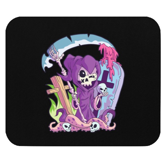 Kawaii Death Grim Reaper Pastel Goth Creepy Occult Mouse Pads