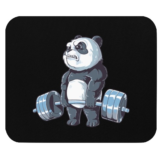 Panda Working Out Funny Panda Fitness panda gym Mouse Pads
