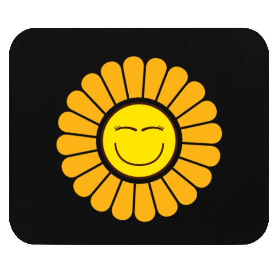 Sunflower smile Face Girl Happy Flower Sunflower Mouse Pads