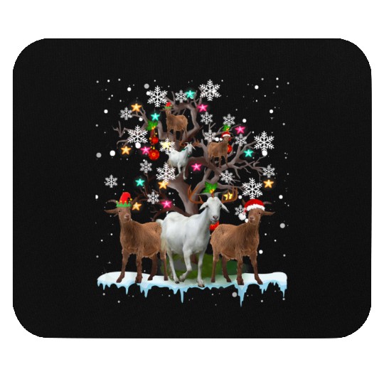 Christmas Goat On Tree Funny Santa Goat Lover Gift Mouse Pads