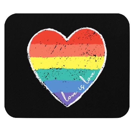 Love Is Love Rainbow Heart Mouse Pads