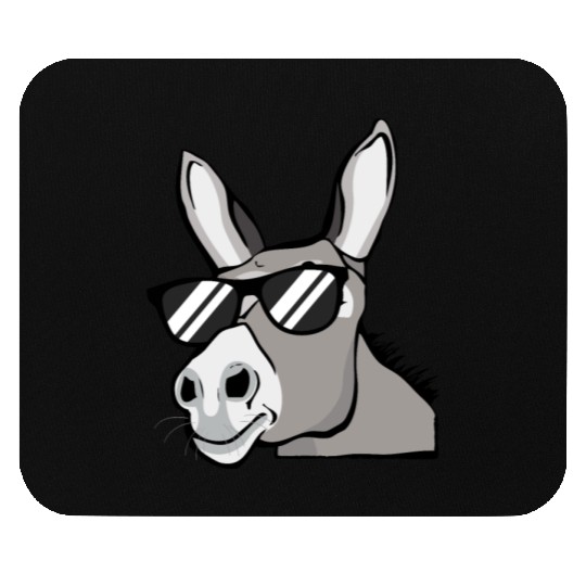 Donkey With Sunglasses House Donkey Farm Animals Mouse Pads