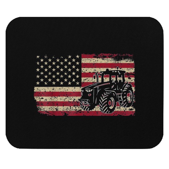 Farm Tractors USA Flag Mouse Pads
