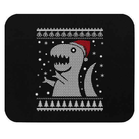 Christmas Dino Ugly Sweater Mouse Pads