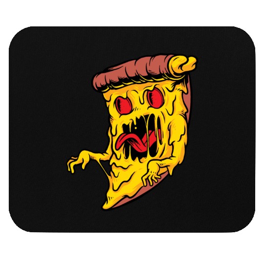 Scary Pizza Pizza scary horror cool graphic design Mouse Pads