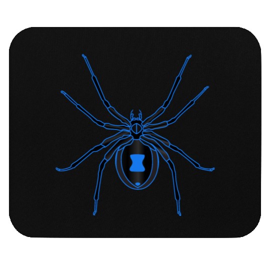 Black Widow Blue Design Mouse Pads