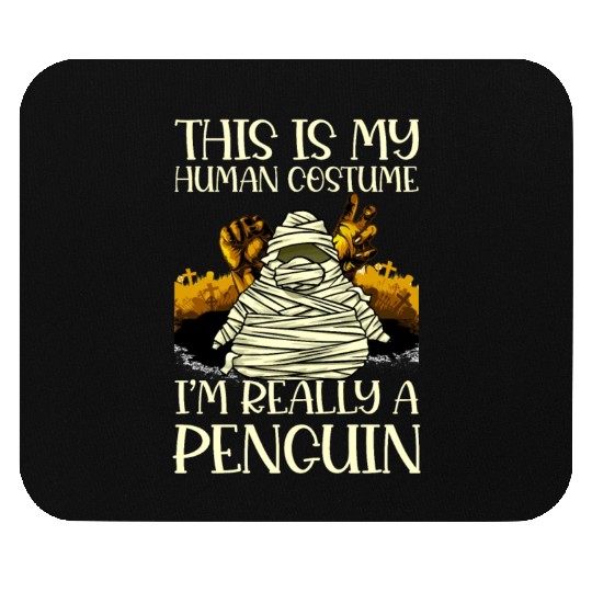 Halloween penguin costume design Mouse Pads