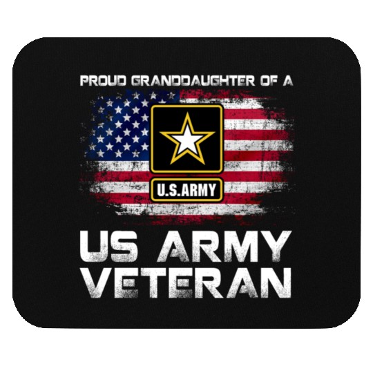 Proud Granddaughter Of A Us Army Veteran Military Mouse Pads