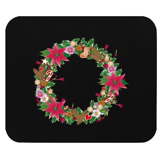 classic Christmas wreath lavishly decorated Mouse Pads