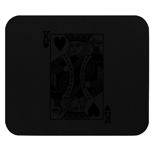 King of Hearts - Black Playing Card Mouse Pads