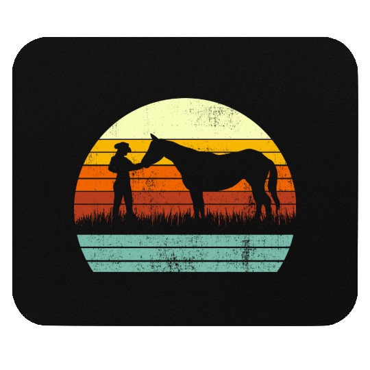 Cowboy Cowgirl Horse Wild Western Retro Mouse Pads