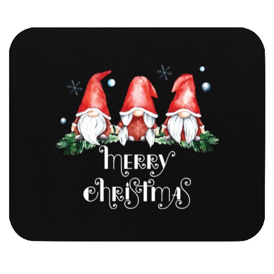 Three Nordic Gnomes Winter GNOMIES MERRY CHRISTMAS Mouse Pads