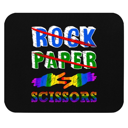 Rock Paper Scissors Lesbian Couple LGBTQ Pride Mon Mouse Pads
