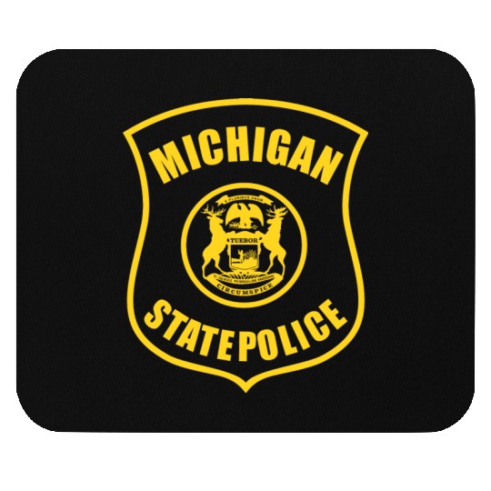 michigan state police logo for black Mouse Pads