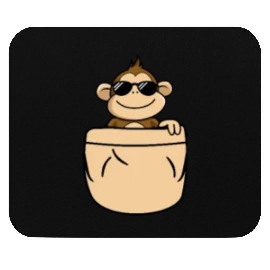 Monkey in Pocket Sunglasses Cute Mouse Pads