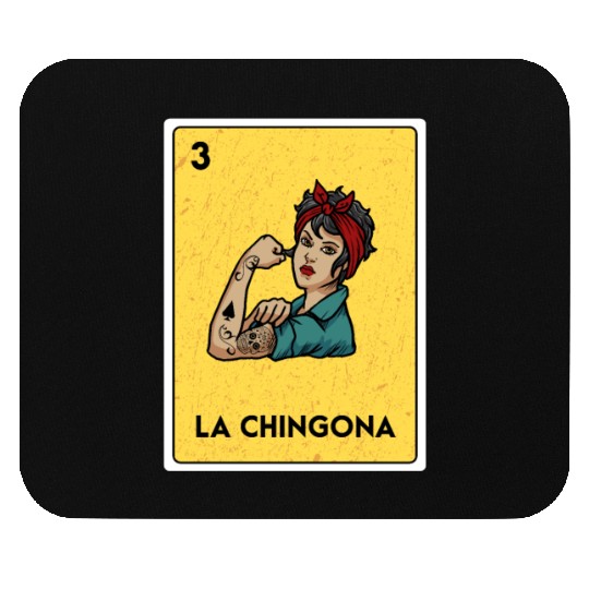 La Chingona Mexican Lottery Bingo Game Card Player Mouse Pads