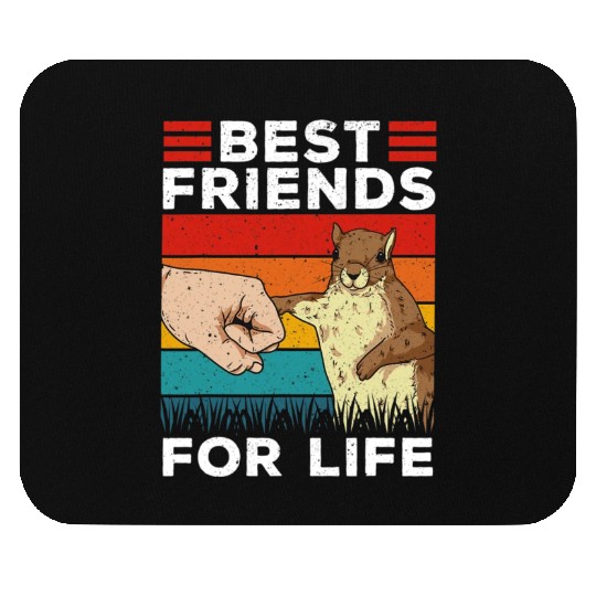 Retro Squirrel Best Friends For Life Funny Squirre Mouse Pads