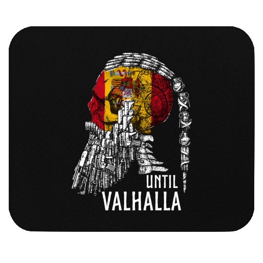 Until Valhalla Viking Skull Spain FLag Mouse Pads