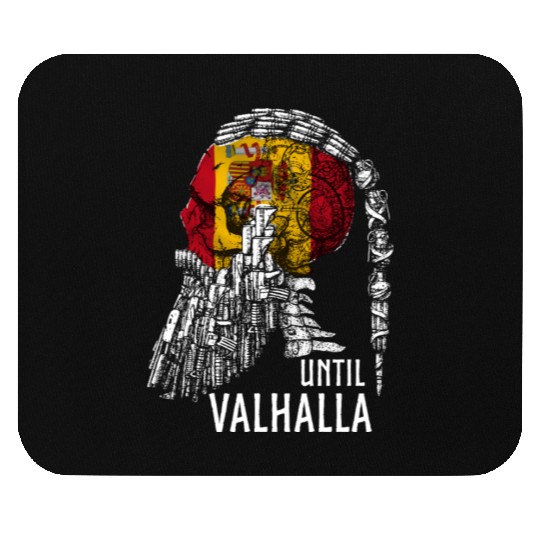 Until Valhalla Viking Skull Spain FLag Mouse Pads