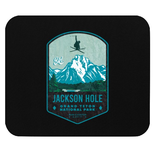 Jackson Hole Ski Badge Mouse Pads