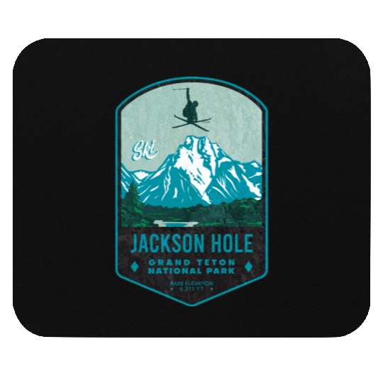 Jackson Hole Ski Badge Mouse Pads