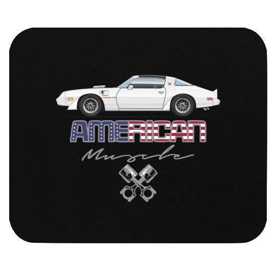 American Muscle Cameo White w Orange Graphics Mouse Pads