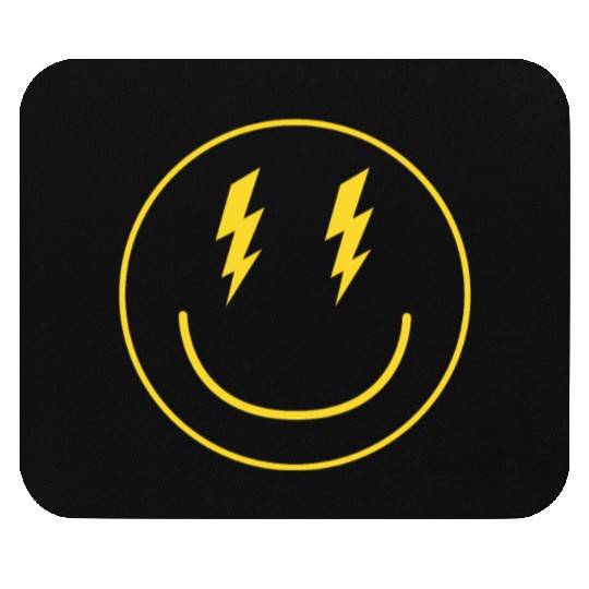 Lightning Smiley Face Emoticon Happy Face Smileyhi Mouse Pads