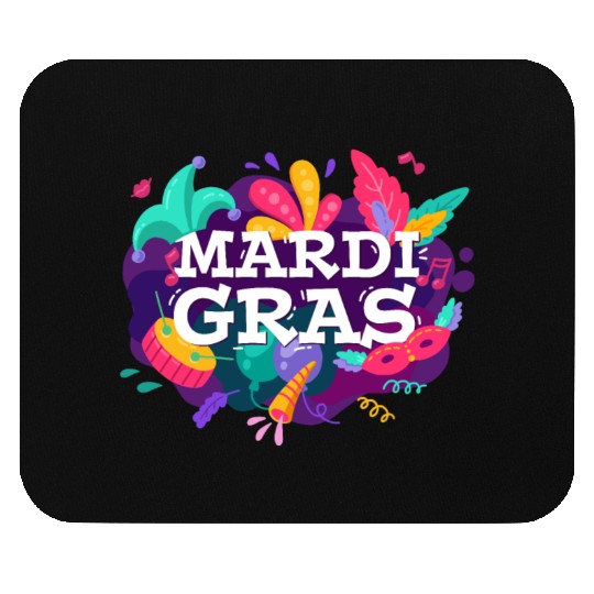 Mardi Gras Gift Mouse Pads Beads Mask Feathers