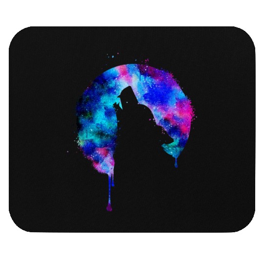 Howling wolf full moon wolves galaxy stars sky Mouse Pads