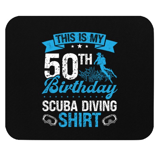 50th Birthday Scuba Diving Diver 50 Year Old Mouse Pads
