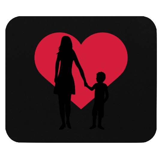 Boy Mom Heart Mouse Pads