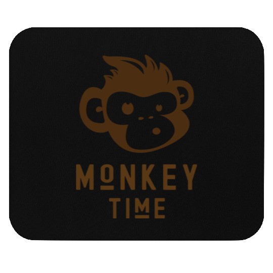 It's Monkey Time Cute Funny Monkey Face Mouse Pads