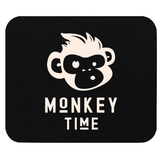 It's Monkey Time Cute Funny Monkey Face Mouse Pads