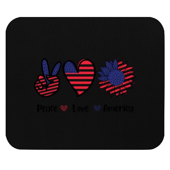 Peace Love America 4th July Gift Mouse Pads Design