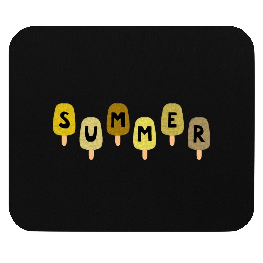 Yellow ICE CREAM STICKS with SUMMER Word Mouse Pads